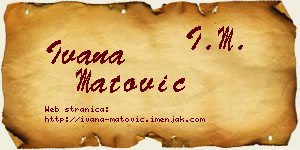 Ivana Matović vizit kartica
